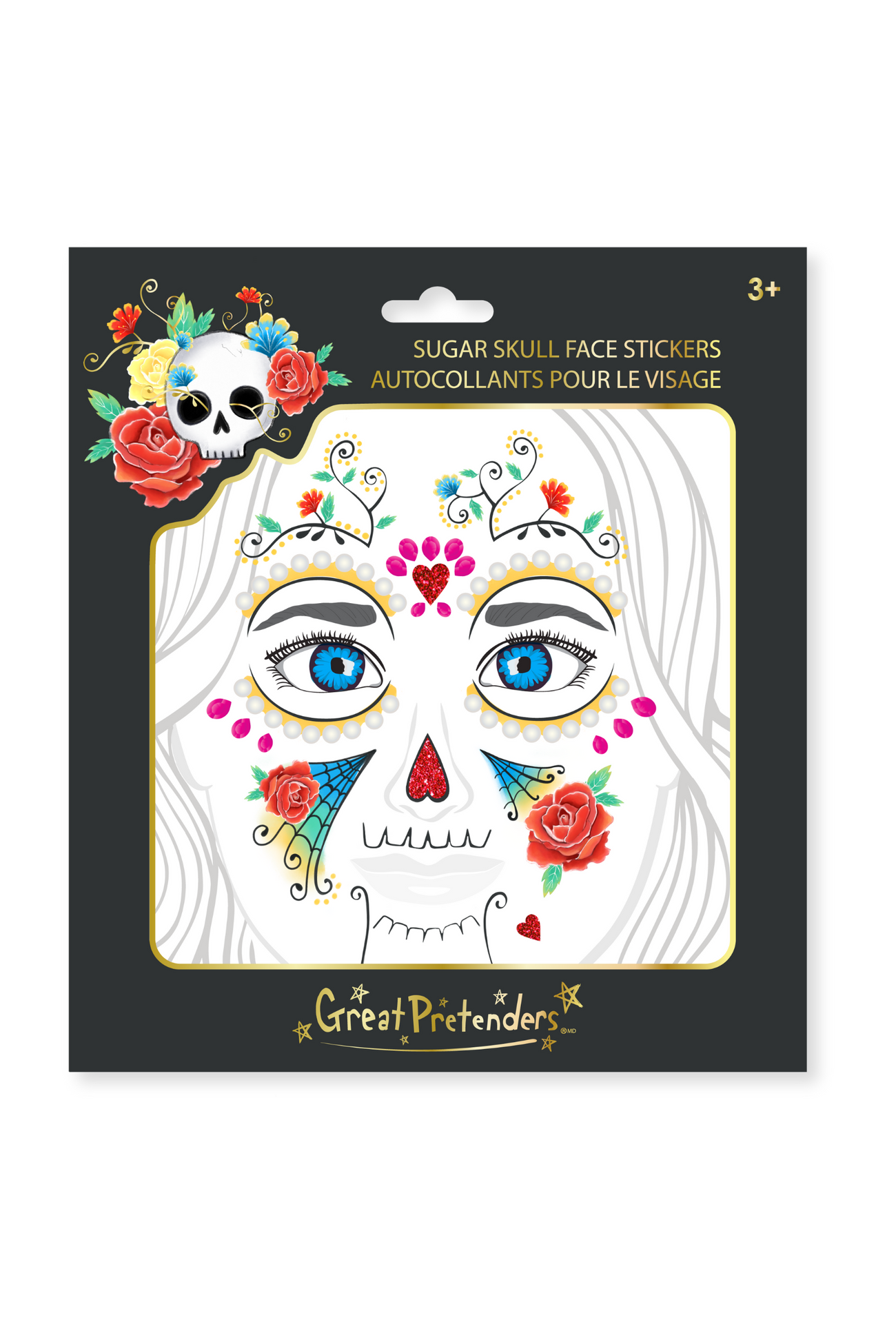 Face Stickers Sugar Skull - Great Pretenders, photo 1 of 2
