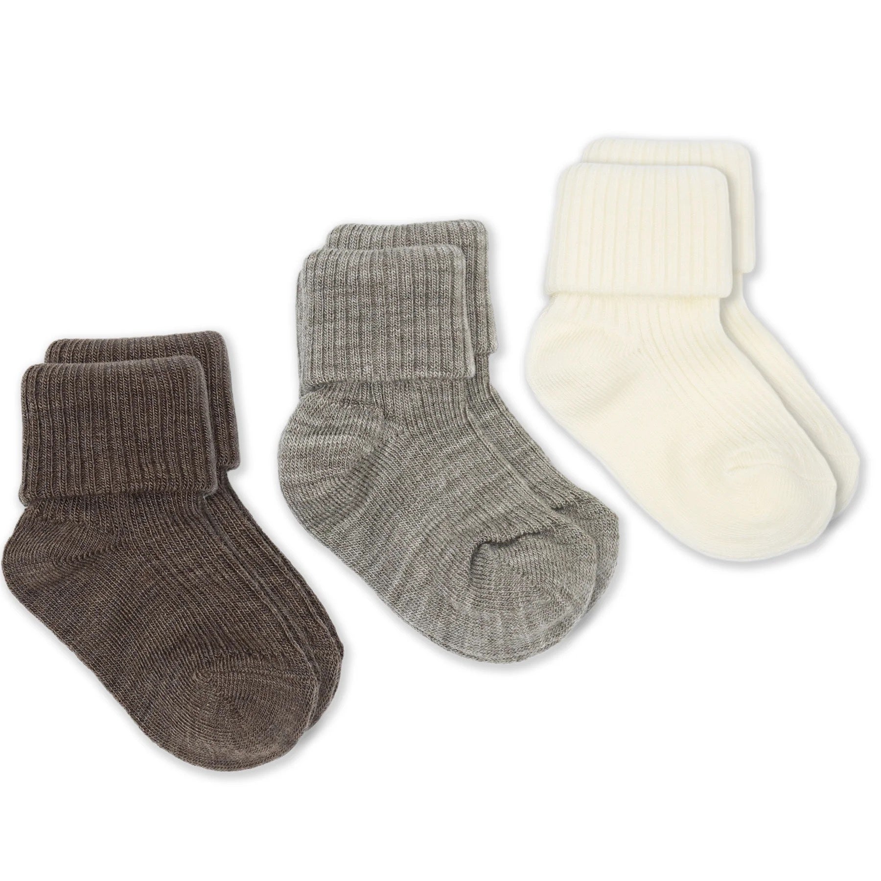 3 pack Merino Wool Socks - Brown-Gray & Off White - Woolino, photo 1 of 6