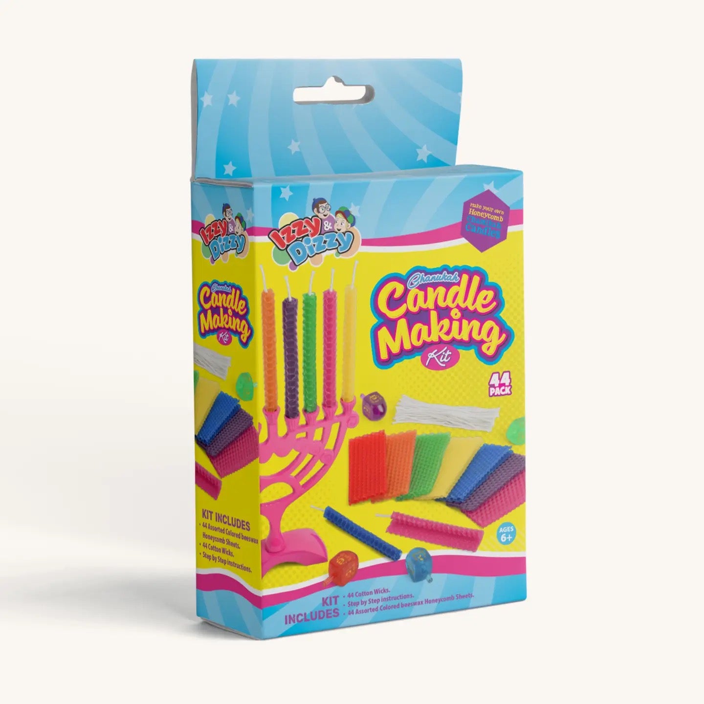 Chanukah Candle Making Kit- Izzy & Dizzy - Set 44pk Hanukkah candles, photo 2 of 2