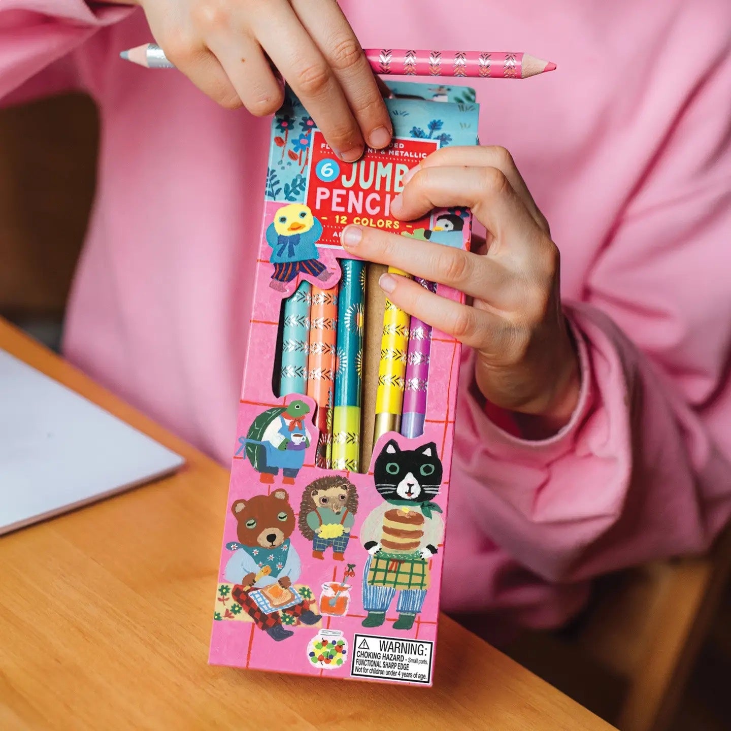 Sweet Celebration 6 Jumbo Double-sided Color Pencils - Yumi Kitagishi - eeBoo, photo 1 of 3