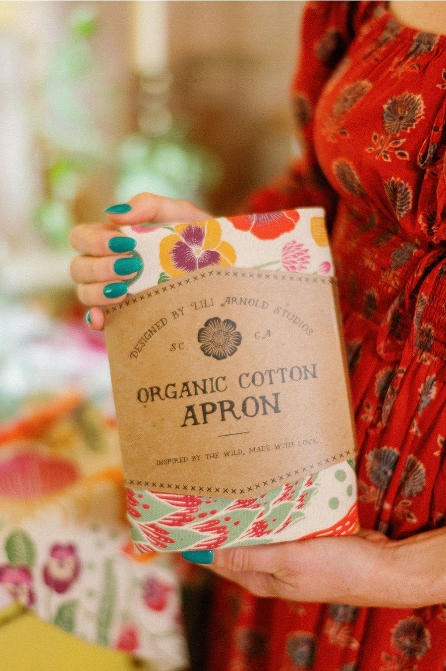 Organic Cotton Aprons in Veggie Prints by Lili Arnold Studios, photo 5 of 7