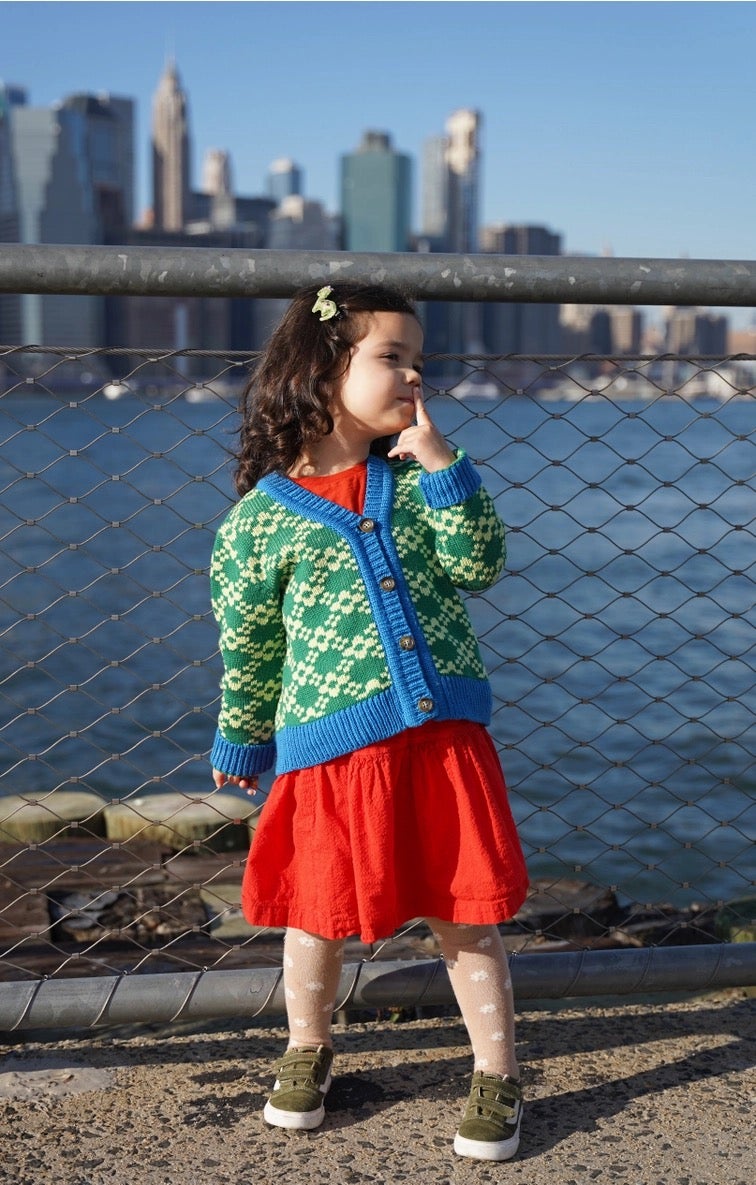 Flower Chain Cardi in Merino Wool (Bright Green) - Gigi Knitwear, photo 4 of 4