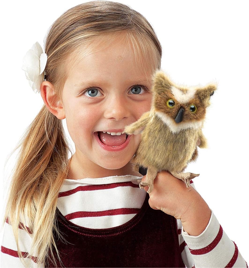 Mini Great Horned Owl Finger Puppet - Folkmanis, photo 3 of 4