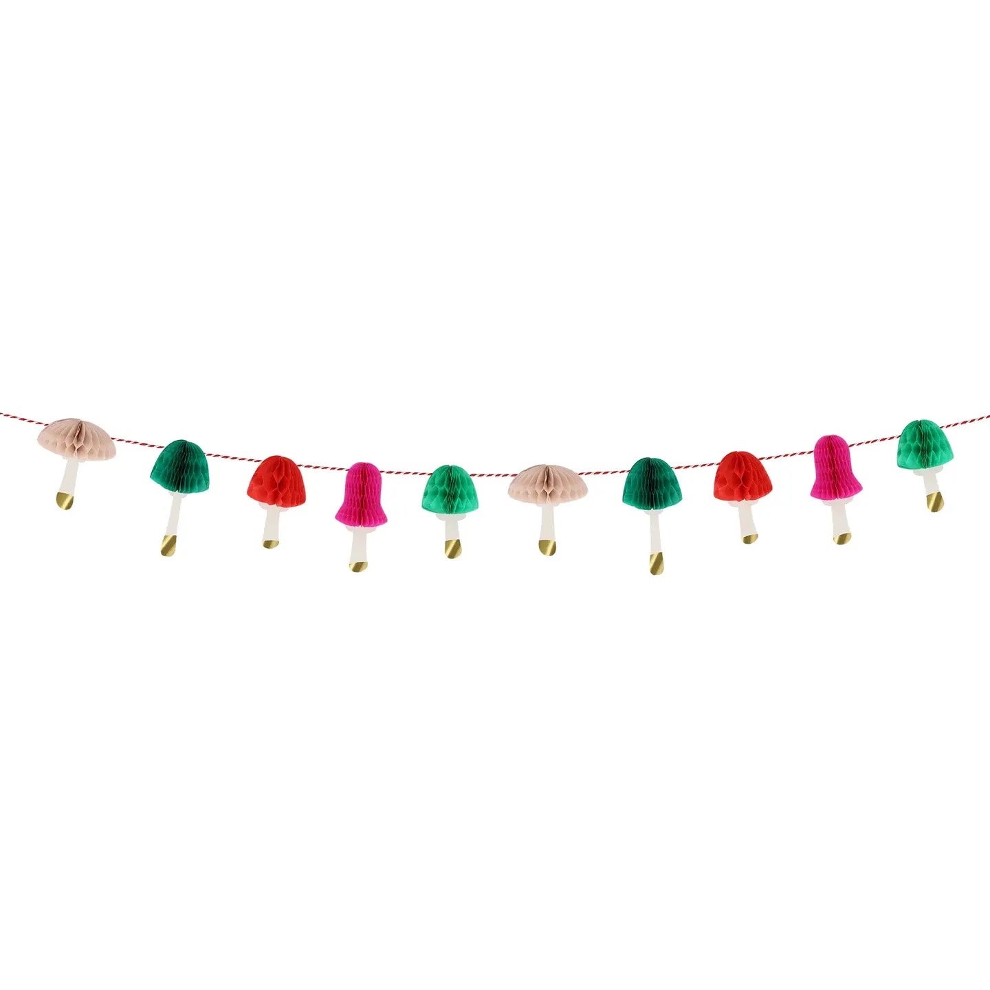 Honeycomb Paper Mushroom Garland by Meri Meri, photo 3 of 4
