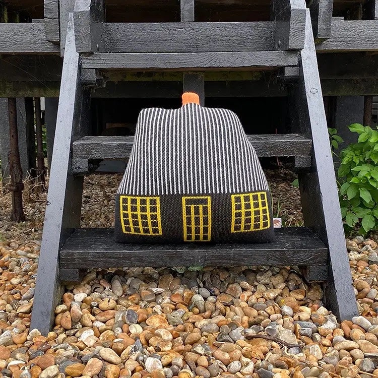 Black Cottage Shaped Lambswool Cushion - Donna Wilson, photo 3 of 3
