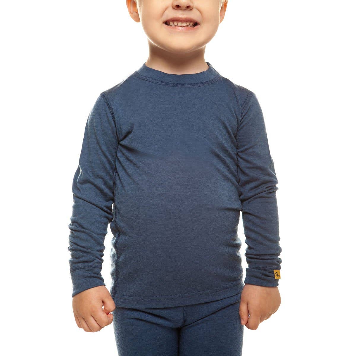 Denim Color Merino Wool 160 Long Sleeve Base Layer Crew - Menique, photo 7 of 8