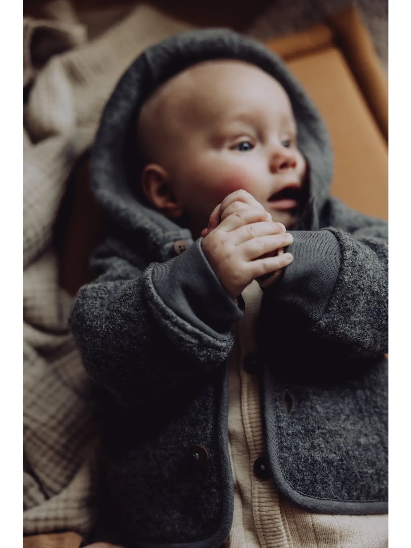 Merino Wool Hooded Jacket - Storm - Finch & Fable, photo 2 of 3
