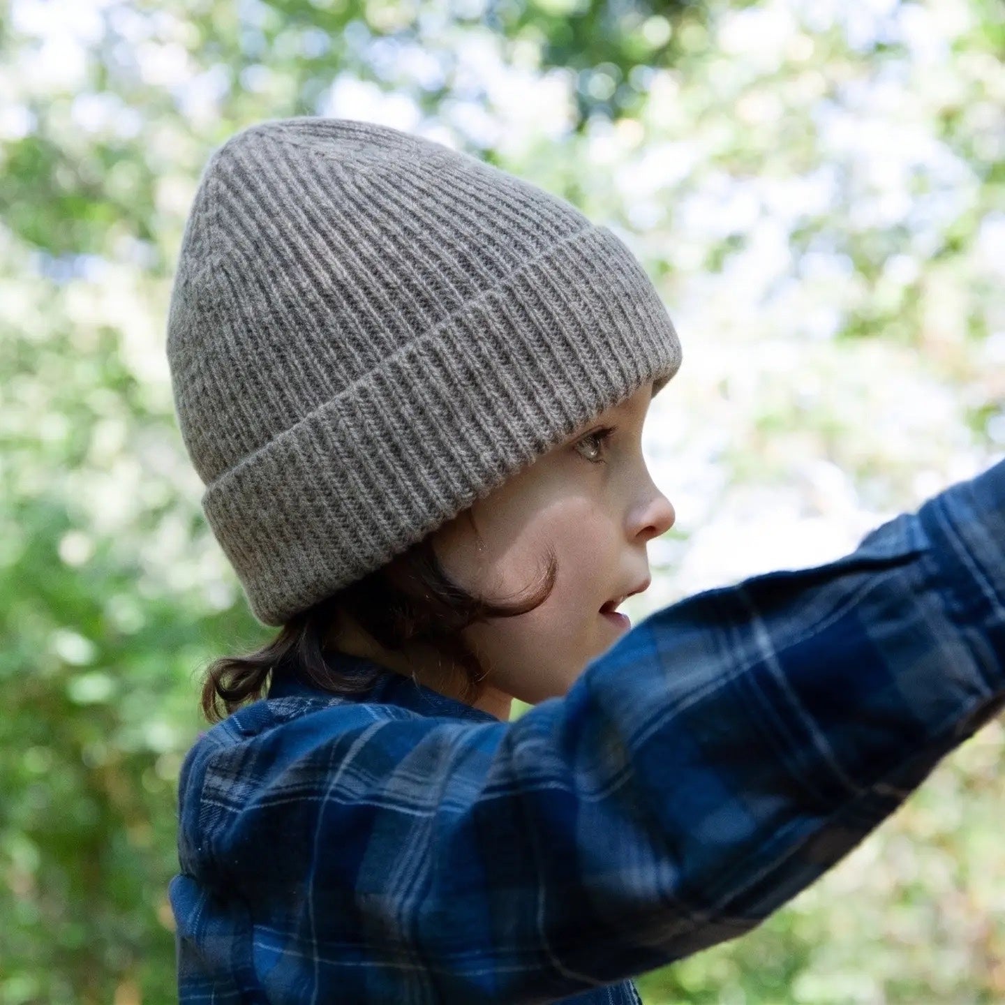 Knitted Merino Wool Beanie - Pebble Grey - Oaki, photo 2 of 2