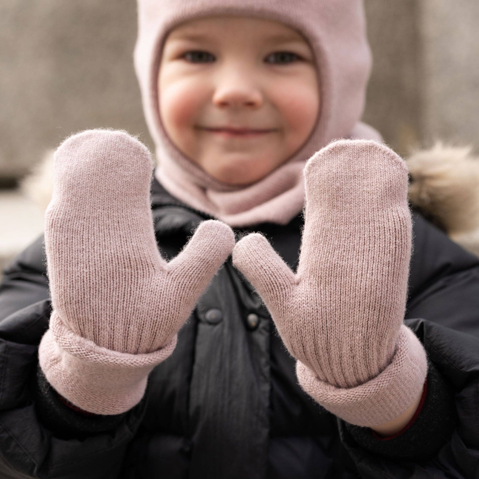 Merino Cashmere Knit Mittens - Dusty Pink - Menique, photo 1 of 6