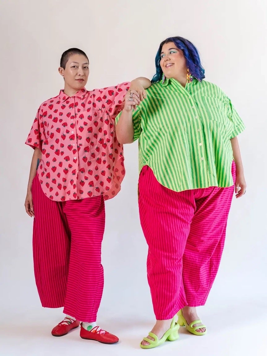 Pink Striped Balloon Pant - Nettle Studios, photo 1 of 6