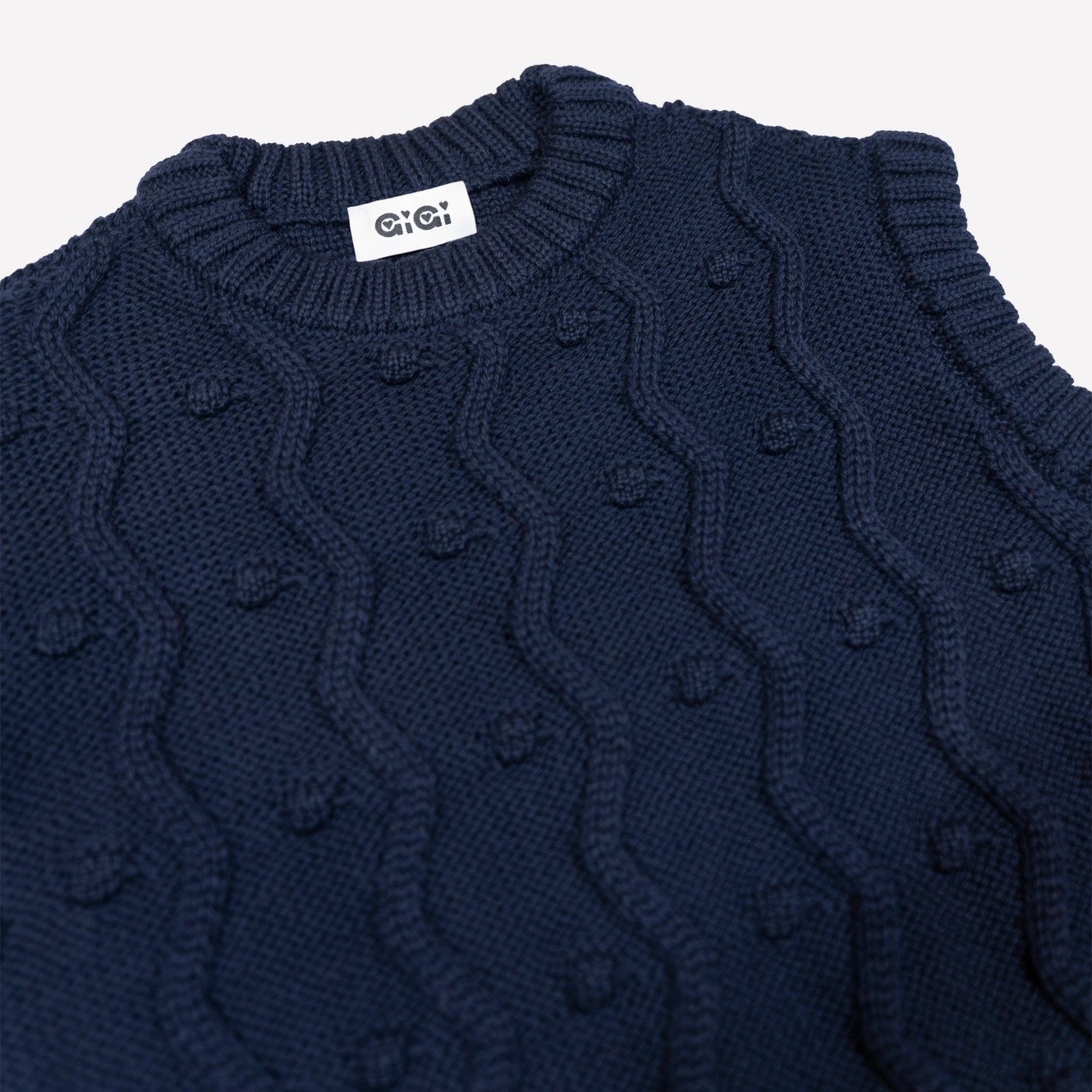 Merino Bubble Vest (Navy, Adult Medium) - Gigi Knitwear, photo 6 of 6