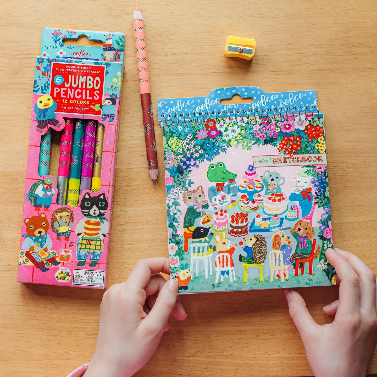 Sweet Celebration 6 Jumbo Double-sided Color Pencils - Yumi Kitagishi - eeBoo, photo 3 of 3