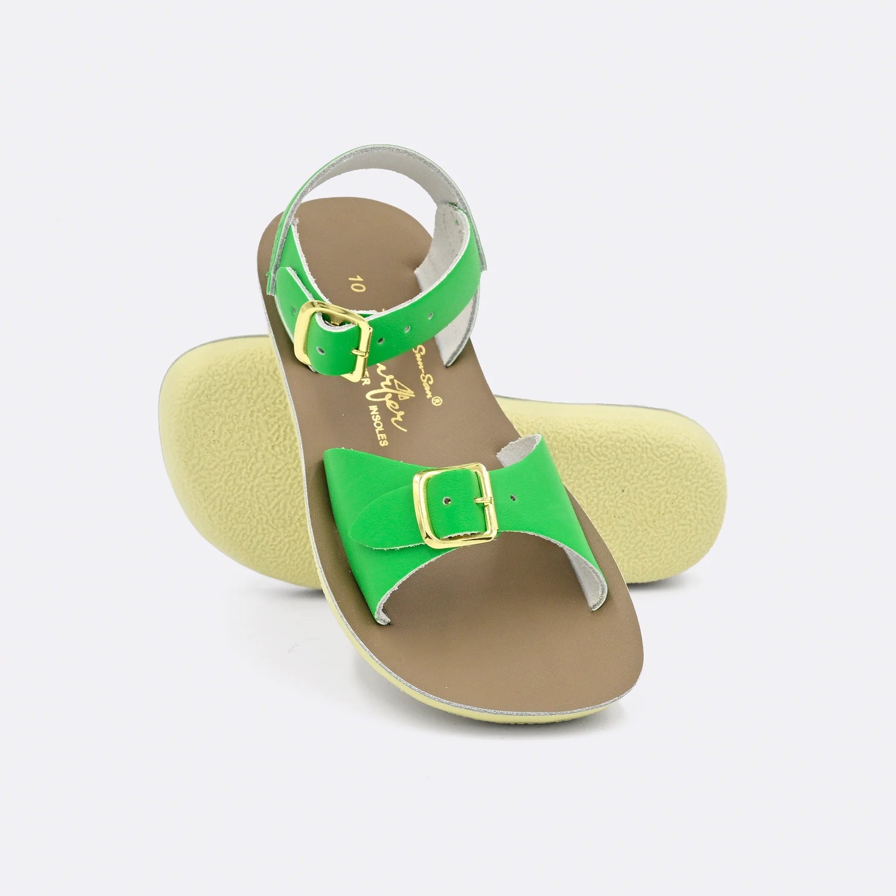 Kelly Green Surfer & Sea Wee Salt Water Sandals by Sun-San Hoy, photo 1 of 7