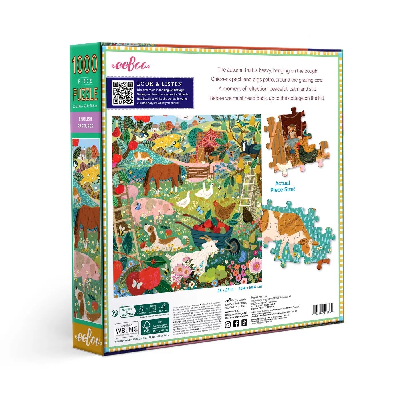 English Pastures 1,000 Piece Puzzle - eeBoo, photo 4 of 4