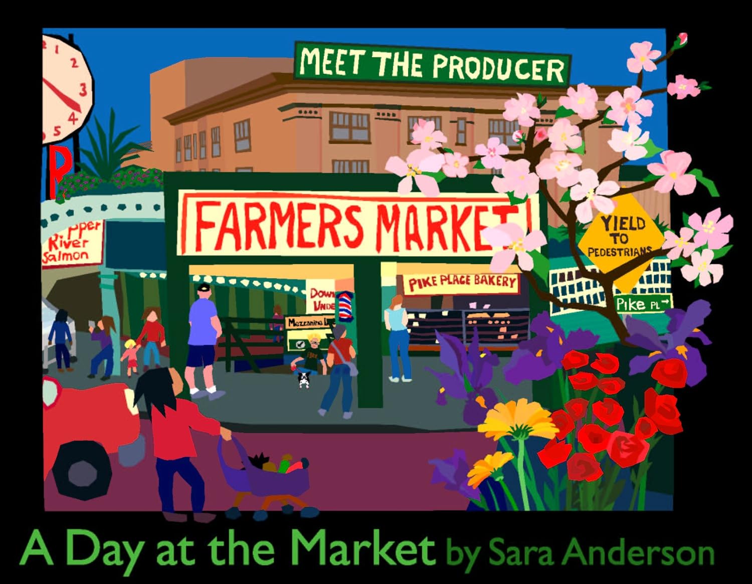 A Day at the Market - Board Book by Sara Anderson - Local Seattle Author