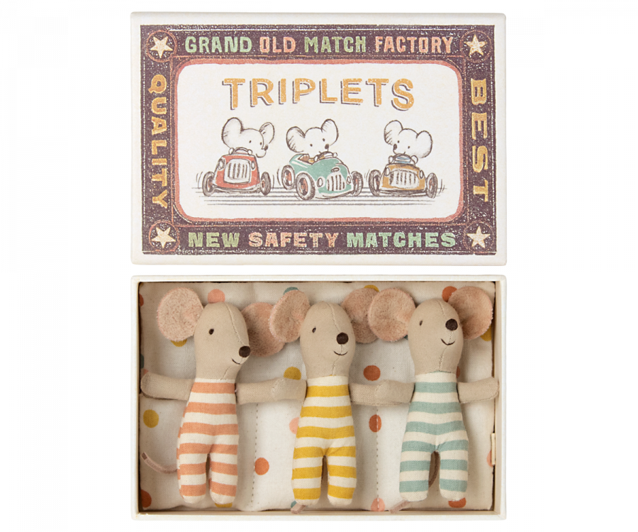 Baby Mice Triplets in Matchbox Bed - Maileg, photo 1 of 2