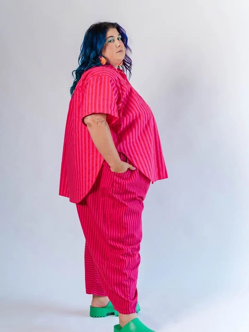 Pink Striped Balloon Pant - Nettle Studios, photo 6 of 6