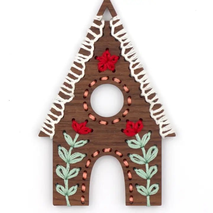 Kiriki Stitched Ornament Kit Gingerbread House, photo 1 of 5