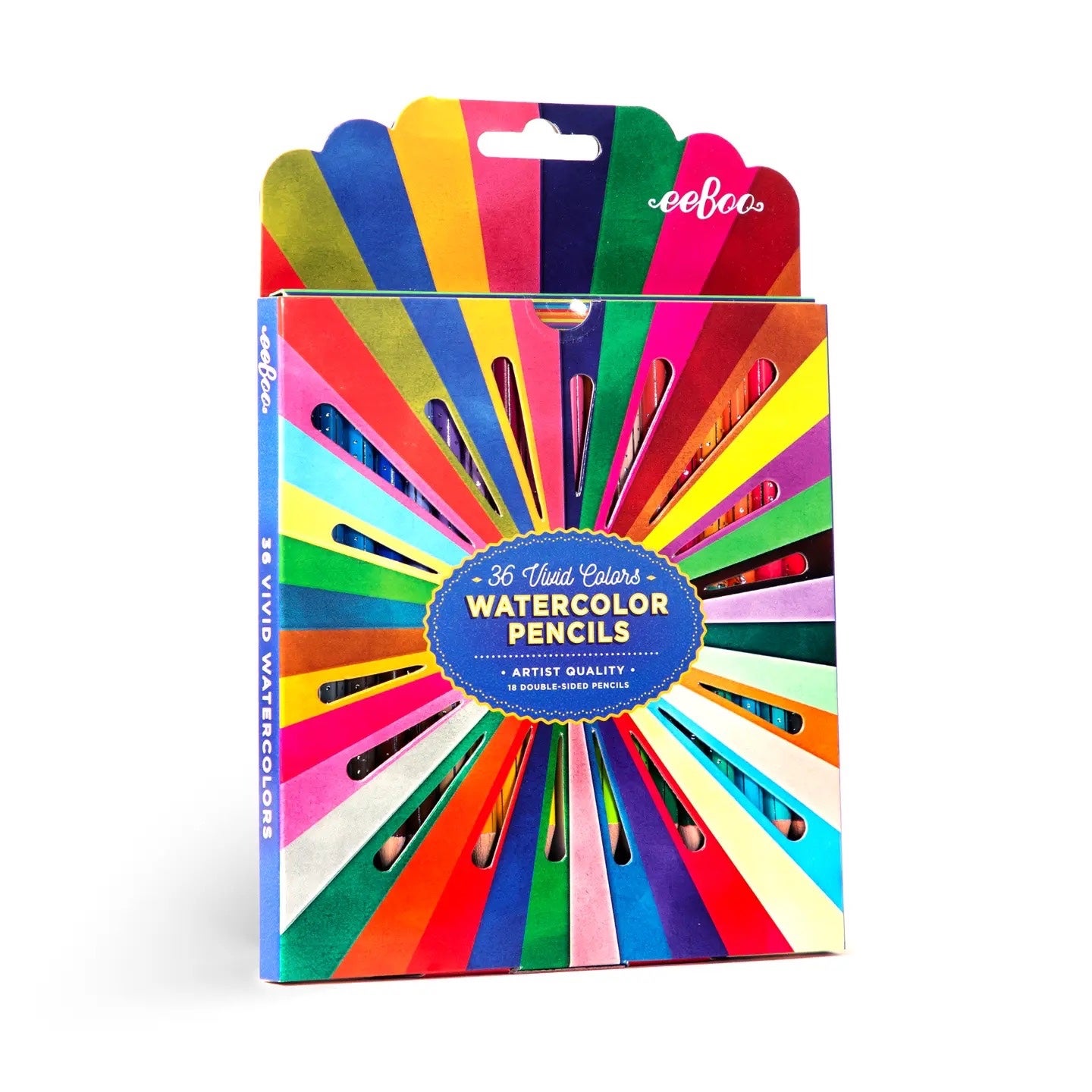 Rainbow 18 Double-Sided Watercolor Pencils - 36 Vivid Colors - eeBoo, photo 1 of 3