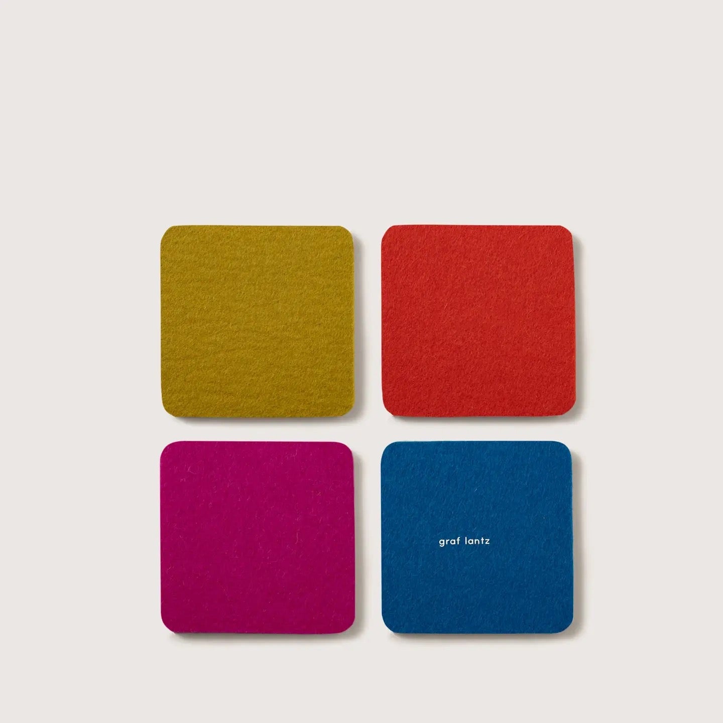 Rainbow - Bierfilzl Electric Square Coasters - Set of 4 - Merino Wool - graf lantz, photo 1 of 2