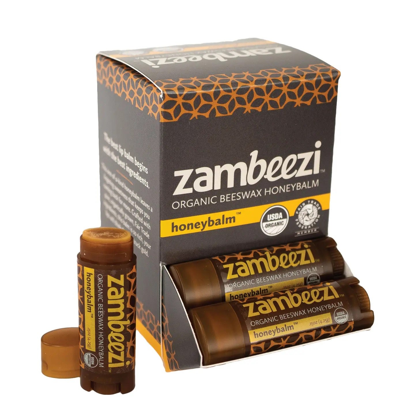 Honeybalm Zambeezi Organic Beeswax Lip Balm single tube, photo 1 of 3