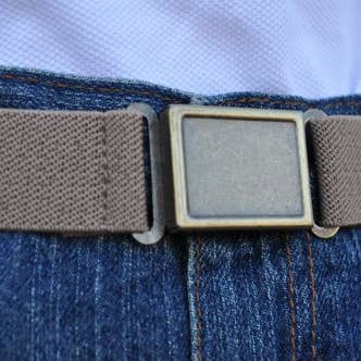 Big Kid's Adjustable Belt - Brown - Magnetic Buckle by Dapper Snapper, photo 5 of 6