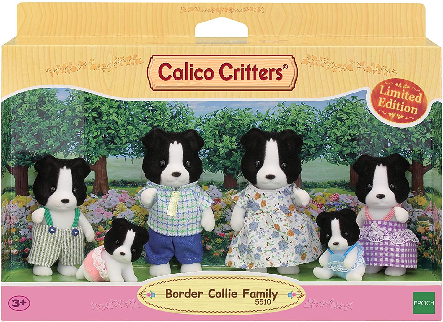 Calico critters border cheap collie family set